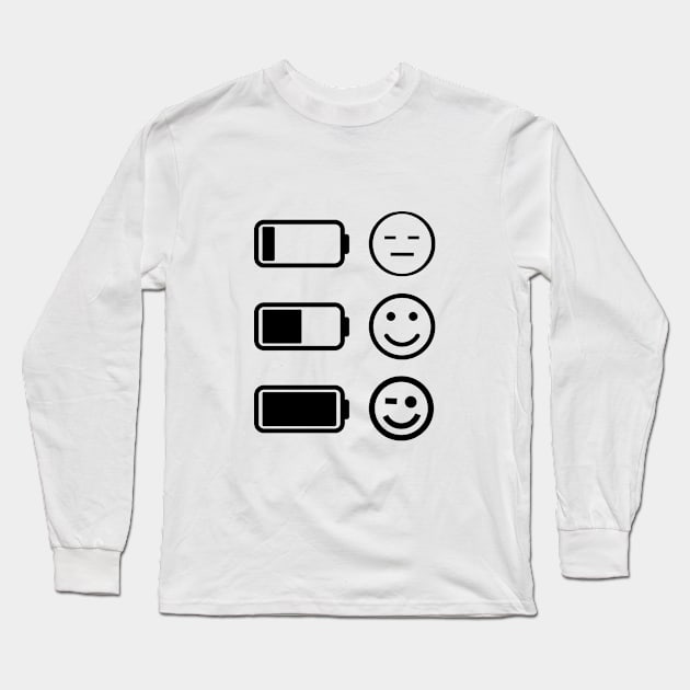 Battery level - energy, sad to happy Long Sleeve T-Shirt by moonalida